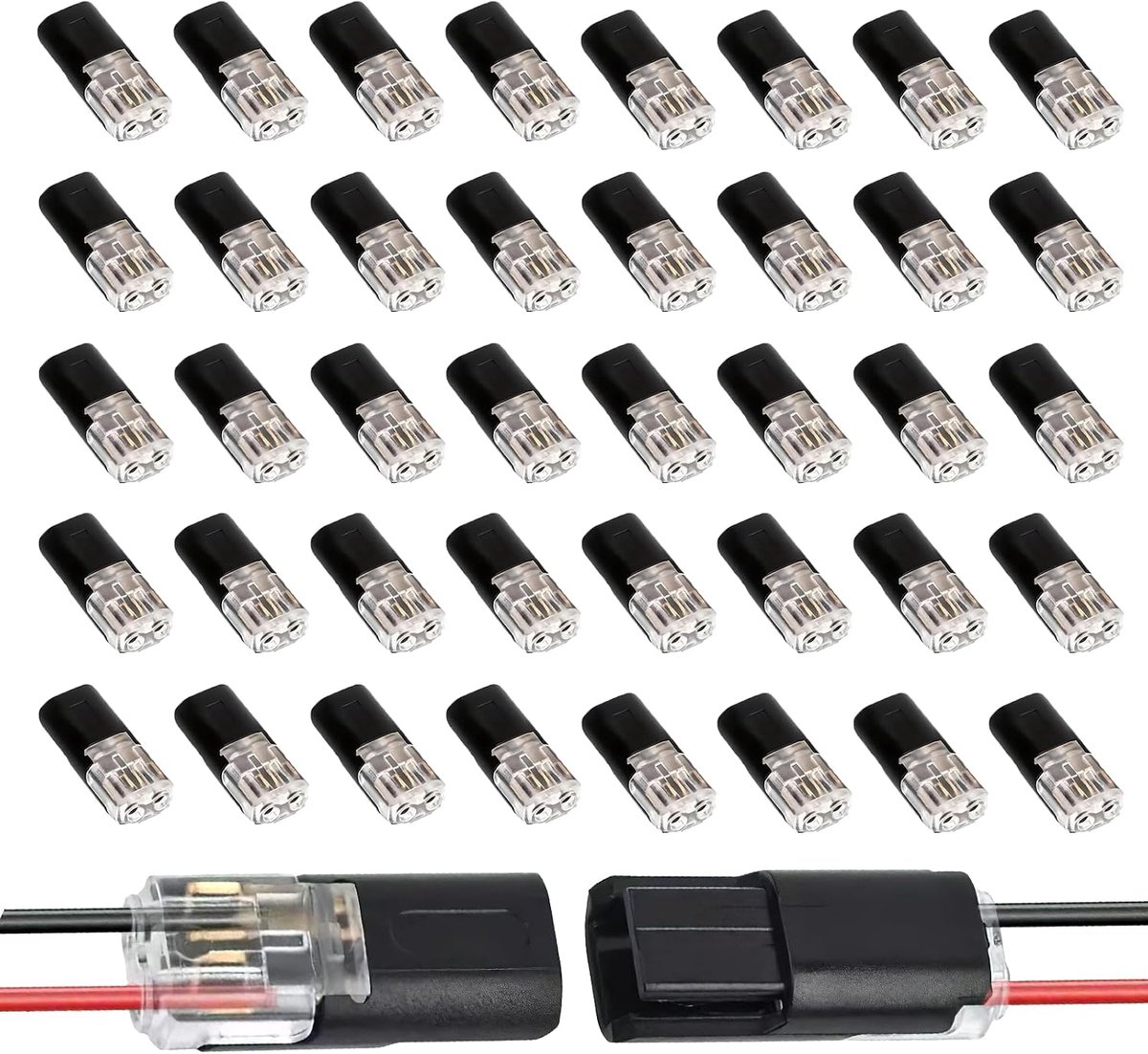 Autokabelconnectoren 40 stuks - 2-pins waterdichte stekkers - snelverbinding voor LED verlichting en apparaten - ShopVlot