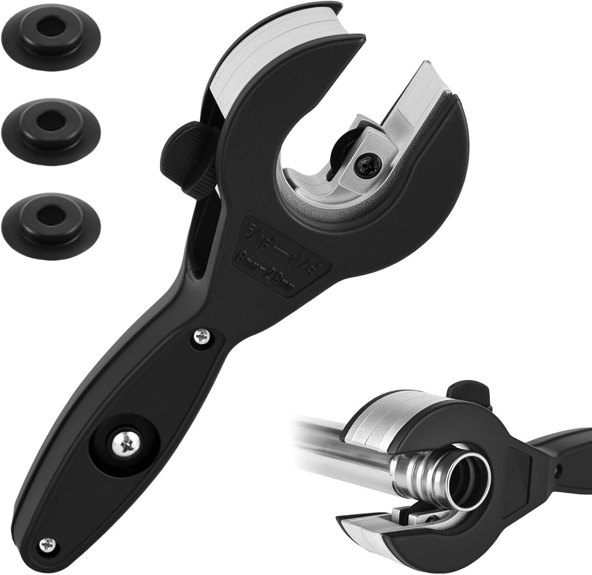 Pijpensnijder met ratchet 8–29mm - roestvrij staal - 3 vervangende snijwielen - voor nauwkeurige sneden - ShopVlot