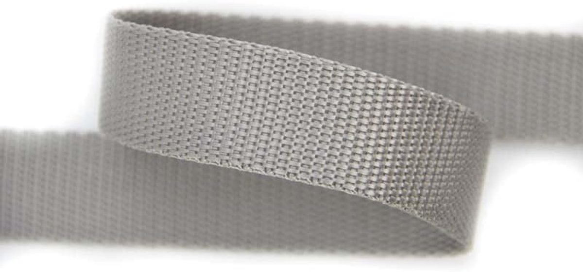 Webband 30 mm - 5 m lichtgrijs - 100% polypropyleen - sterk en flexibel - ShopVlot