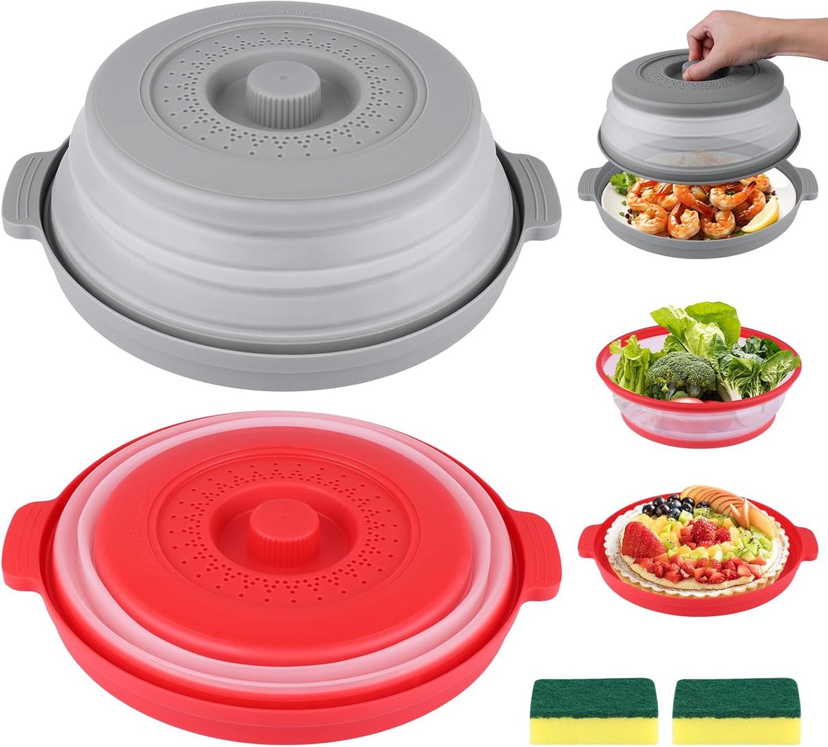 Magnetron Deksel met Schotel - 27 cm - Hittebestendig - Bescherming tegen spatten en stoom - ShopVlot