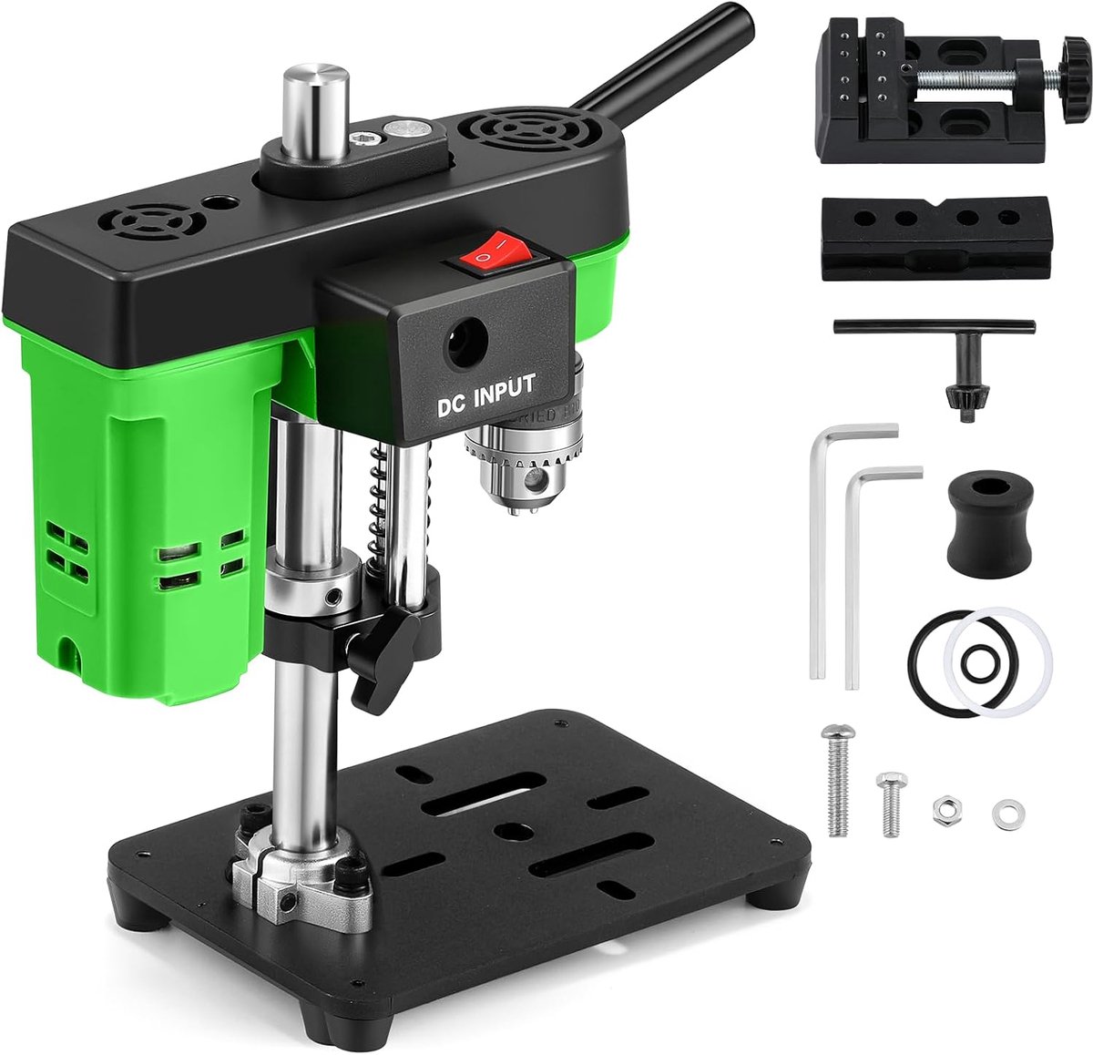 Mini-tafelboormachine met schroefstok - spanhoudercapaciteit 0,6 - 6,35 mm - in hoogte verstelbaar - ShopVlot