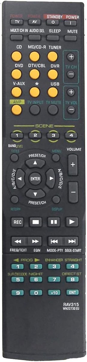Vervangende afstandsbediening - voor Yamaha AV receiver - eenvoudig te gebruiken - 30 dagen geld-terug-garantie - ShopVlot