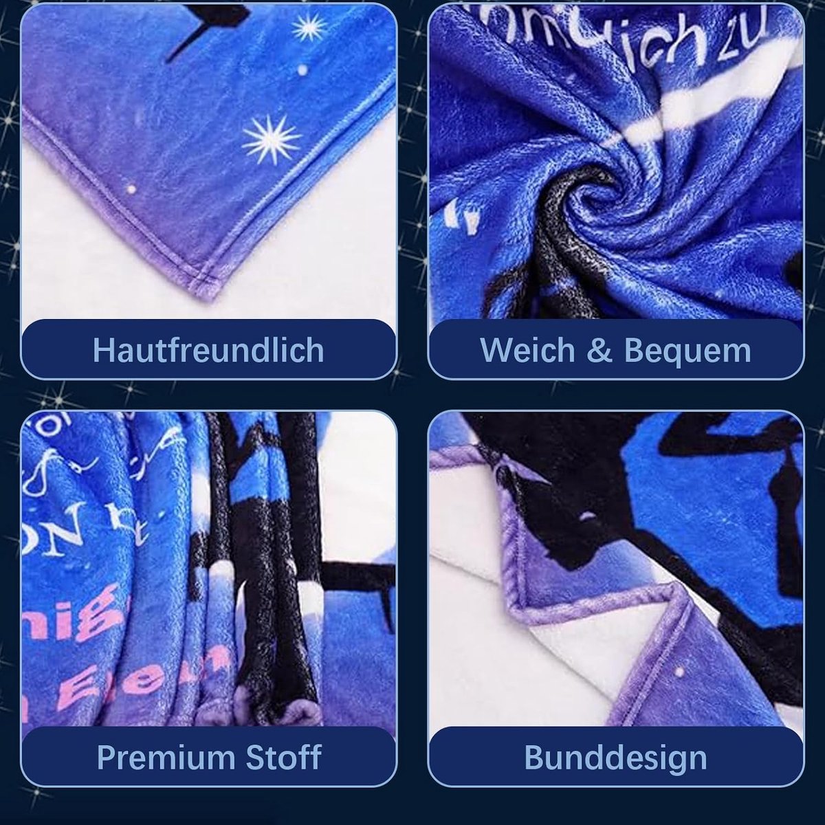 Flanellen deken 130 x 150 cm - blauw - personaliseerbaar - warmte en comfort voor je beste vriendin - ShopVlot