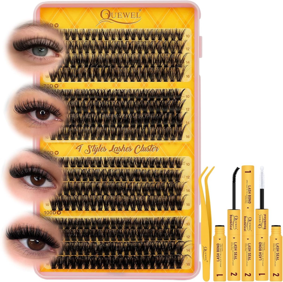 Wimperextensions Set 320 PCS - Gemengde Lengtes 10-16mm - Dikke Lash Extensions - Eenvoudig Zelf Aanbrengen Thuis - ShopVlot