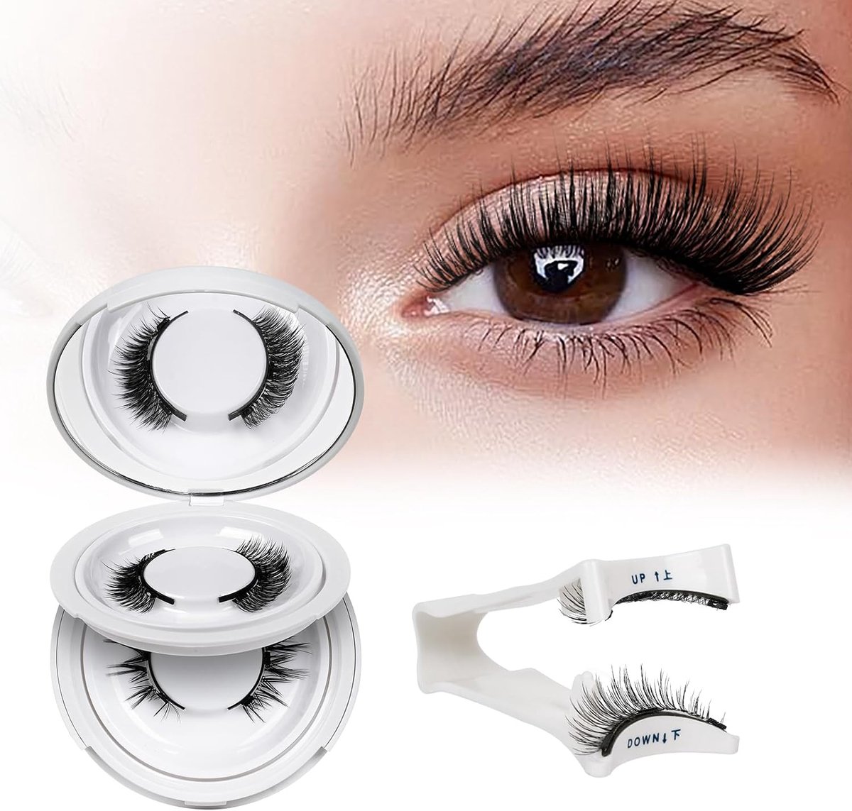 Herbruikbare magnetische wimpers - 1 paar met applicator - eenvoudig aan te brengen - voor een prachtige oogopslag - ShopVlot
