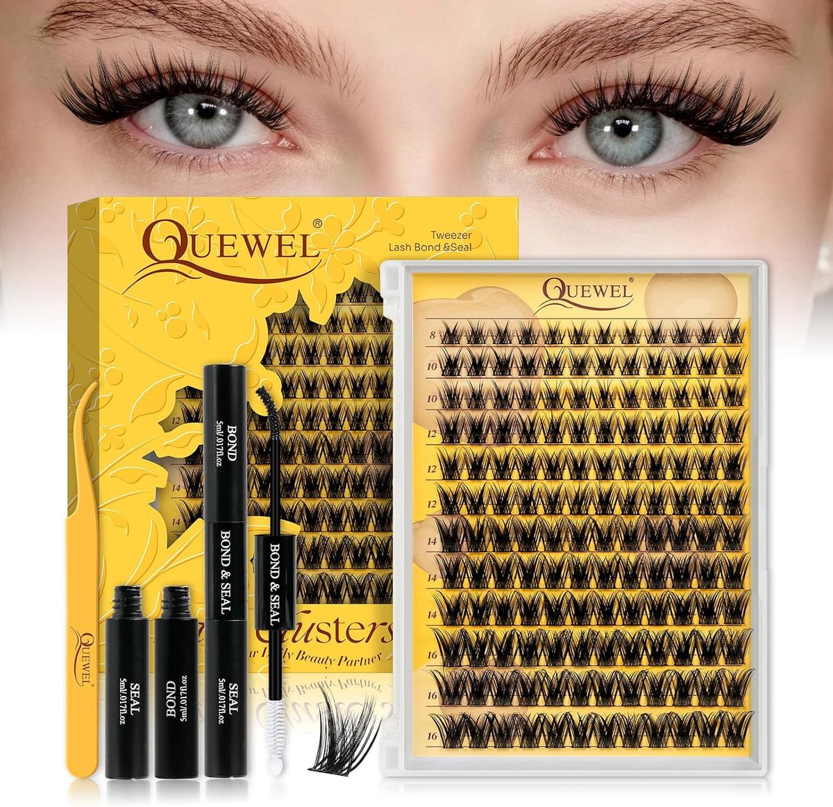 Wimperextensions set - delicate clusterwimpers - dunne band - natuurlijke look - ShopVlot