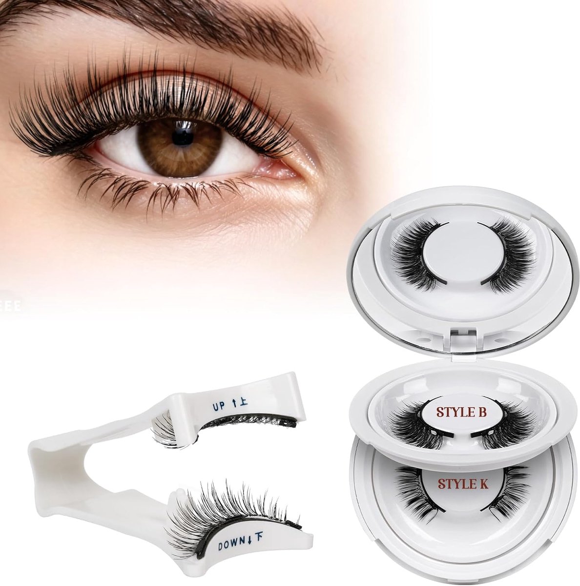 Herbruikbare magnetische wimpers - set van 2 paar - met applicator - eenvoudig aan te brengen - ShopVlot