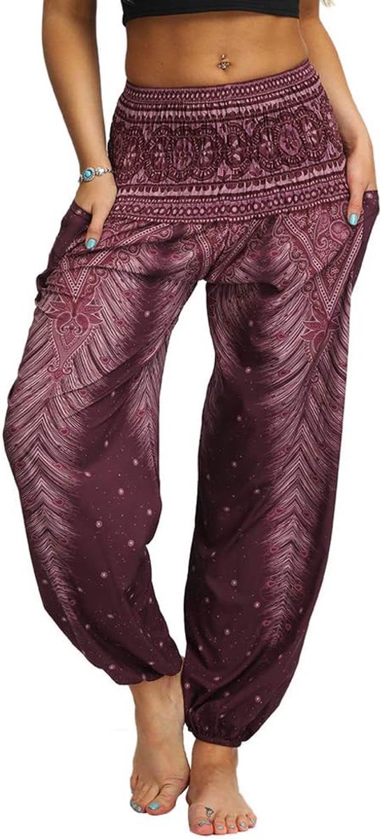 Harembroek Dames One Size - Bruin - Met Zakken - Ideaal voor Yoga - ShopVlot