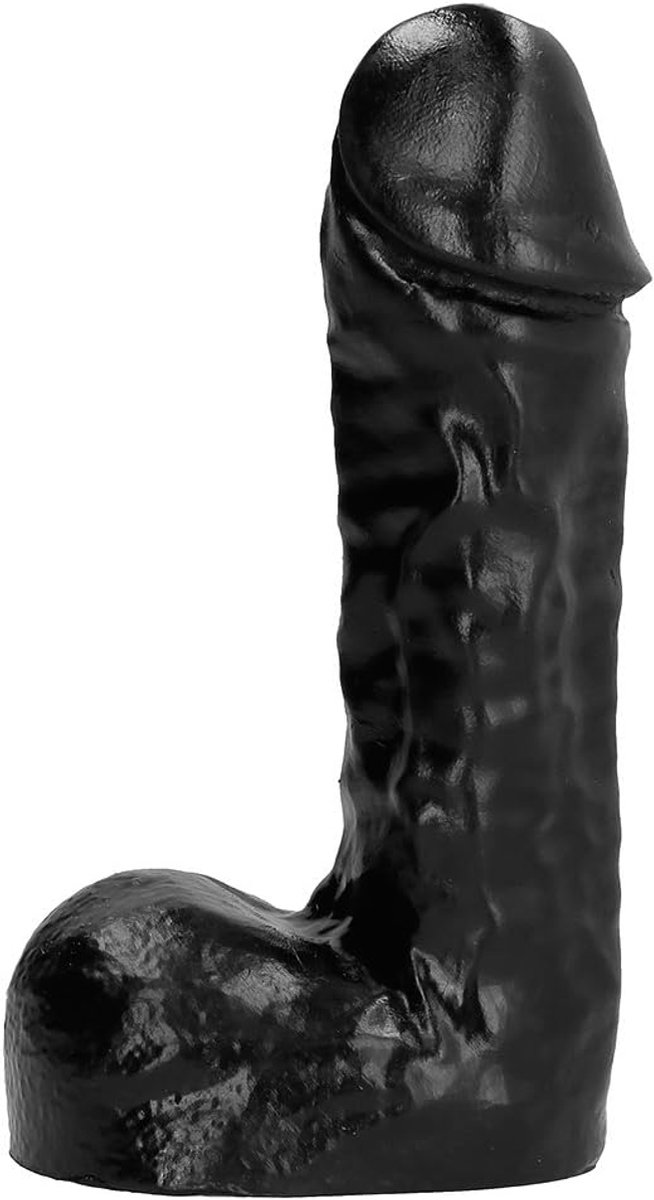 Analdildo met testikels - 19 cm - zwart - soepel materiaal - eenvoudig in gebruik - ShopVlot