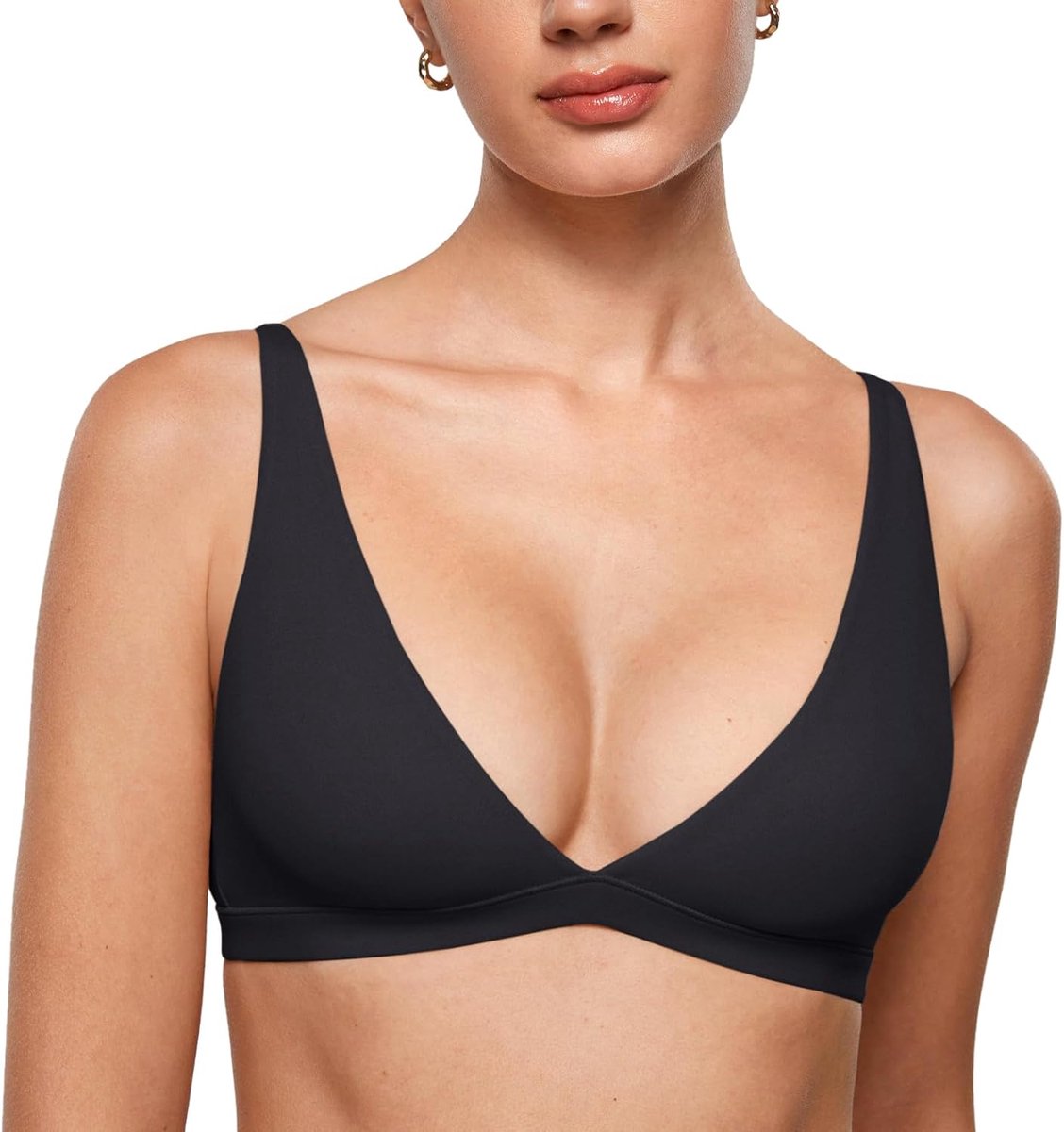 Slaapbeha diepe V-hals - ongevoerd, driehoekig model - zonder vulling, zonder beugels - sexy en comfortabel - ShopVlot