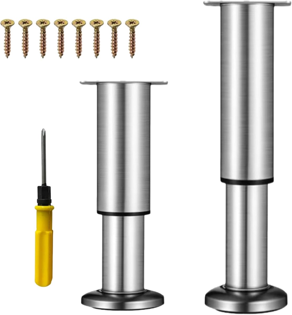 Meubelpoten 18-33 cm - Verstelbare metalen poten - Robuuste constructie - Ideaal voor zware meubels - ShopVlot