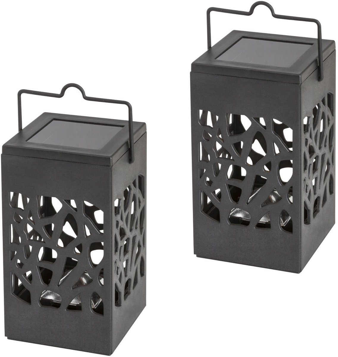 Rabalux Mora - tuinlamp - decoratieve LED-zonnelamp - IP23, kleur zwart, LED 0,07 W, 8948, 2 stuks