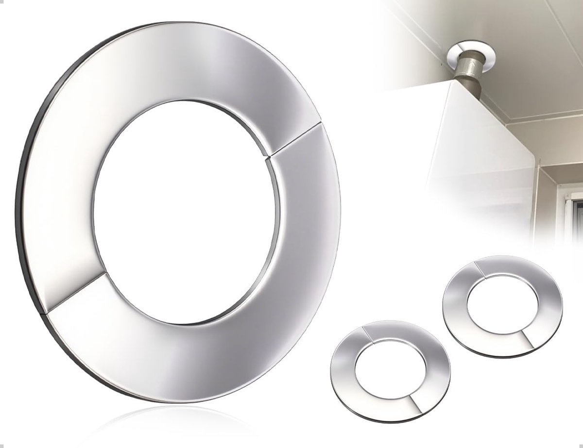 Pipe Cuffs Set van 2 - RVS Stove Cap - Decoratief en Elegant - Geschikt voor Thuis en Kantoor - ShopVlot