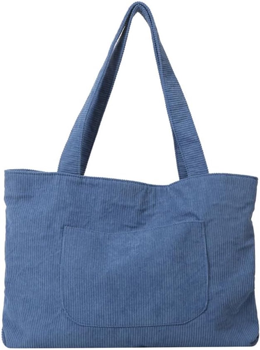 Shopper bag voor vrouwen - grote corduroy schoudertas - opvouwbaar - perfect voor dagelijkse boodschappen - ShopVlot