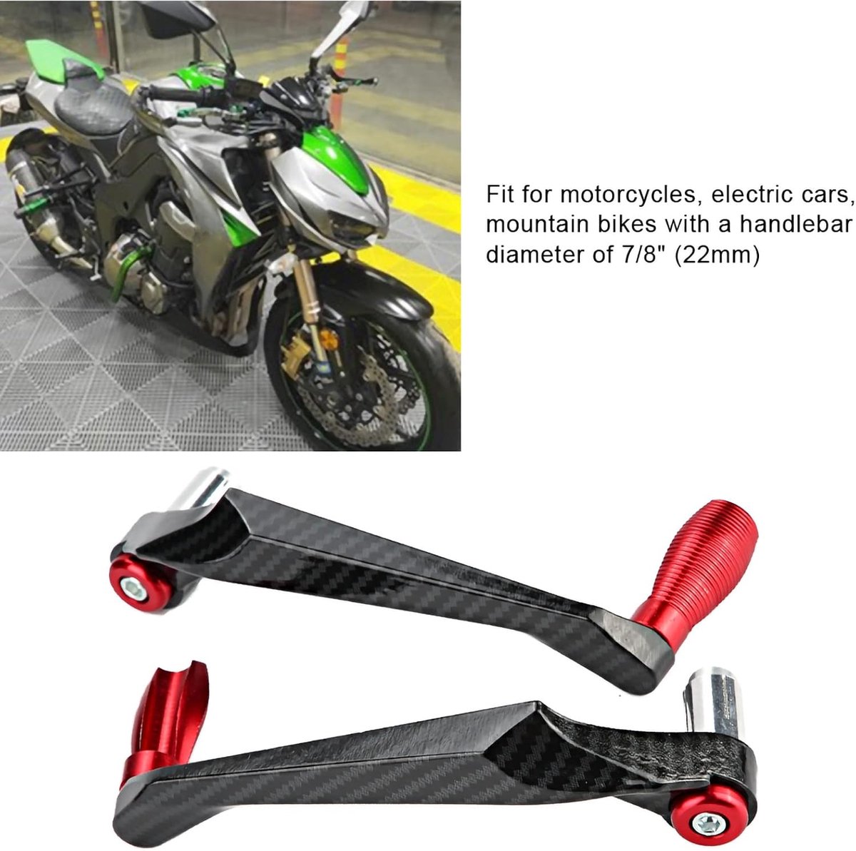 Stuurrembeschermer 7/8 Inch Universele Motorfiets van Aluminiumlegering (Rood)