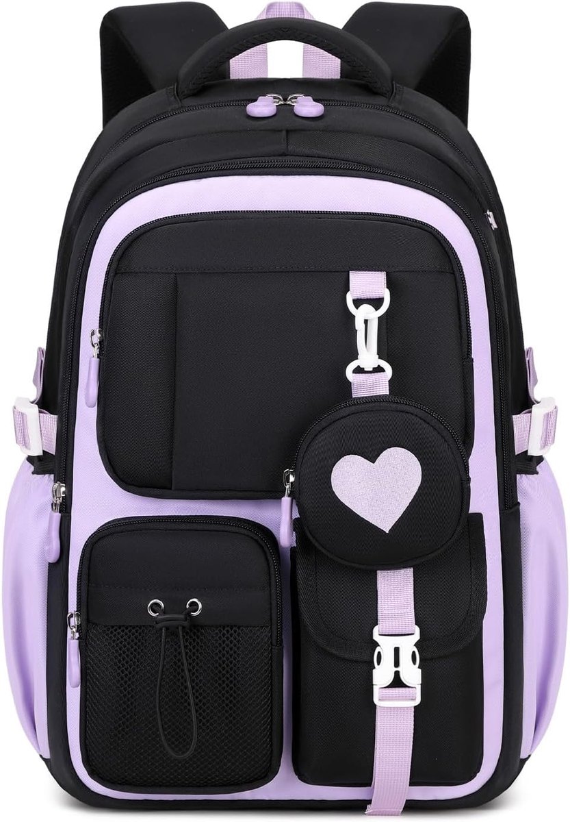Schooltas voor meisjes, rugzak voor school, ademende en comfortabele schoolrugzak, tieners, modieuze kinderschooltas van Oxford-stof, voor meisjes van de 3e tot 5e klas