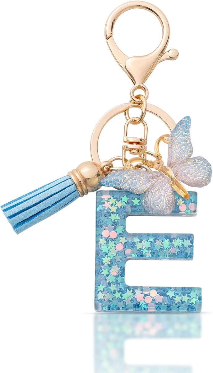 Sleutelhanger met Letter Beginletter Alphabet Vrouwen | Geschenken Gepersonaliseerde Sleutelhanger met Letter voor Vrouwen, een Leuk Accessoire voor Sleutels Tas of Rugzak