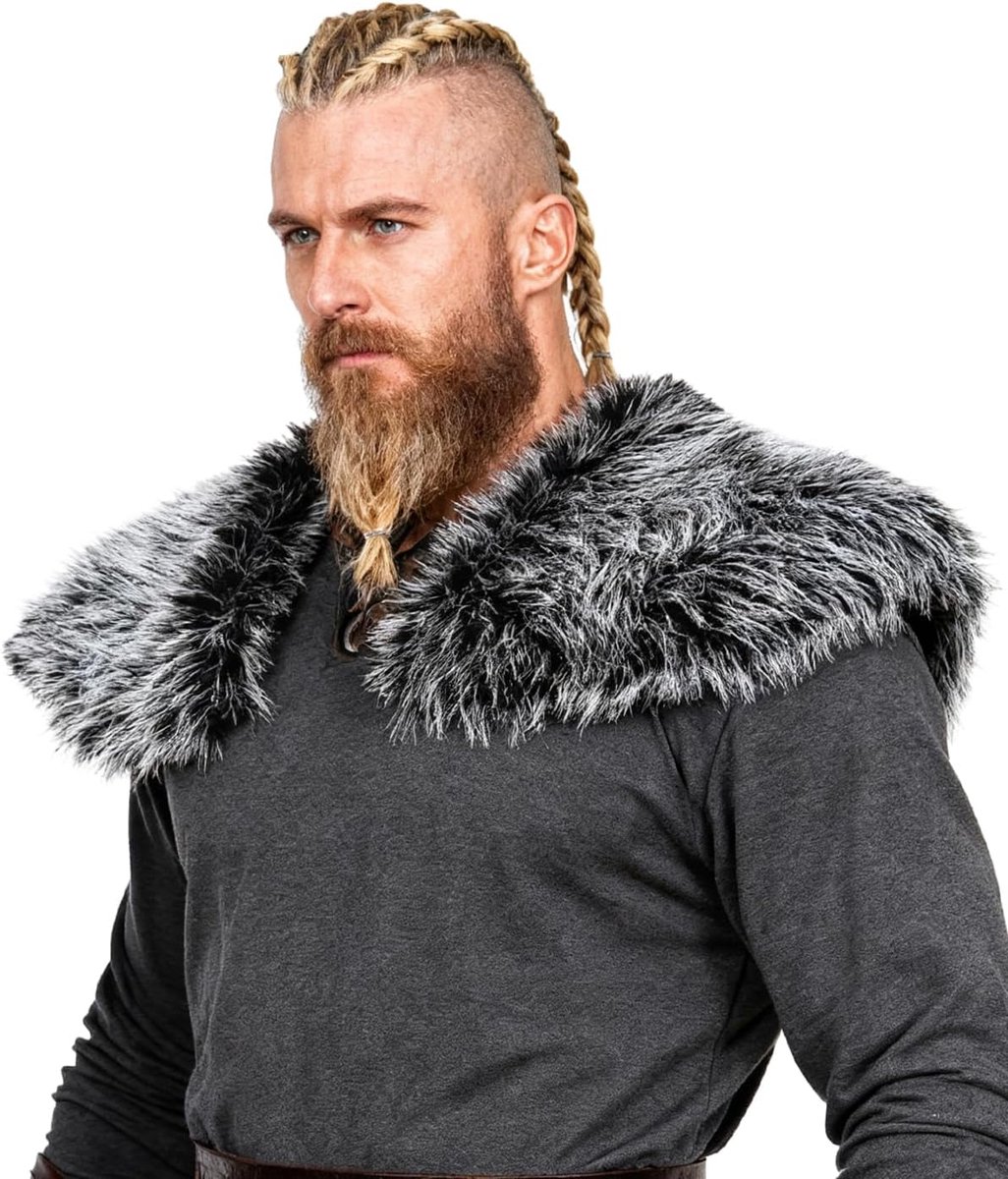 Vikingkraag voor heren van imitatiebont, sjaal, wrap, kostuum accessoire