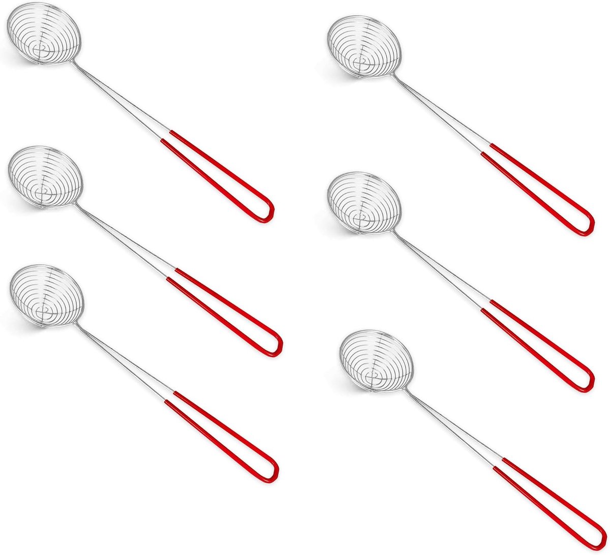 Set van 3 Hot Pot Zeef Lepel met Roestvrij Staal, Mongoolse Shabu Hotpot Pollepels voor Chinese Huo Guo H-G-S-2 (Set van 6)