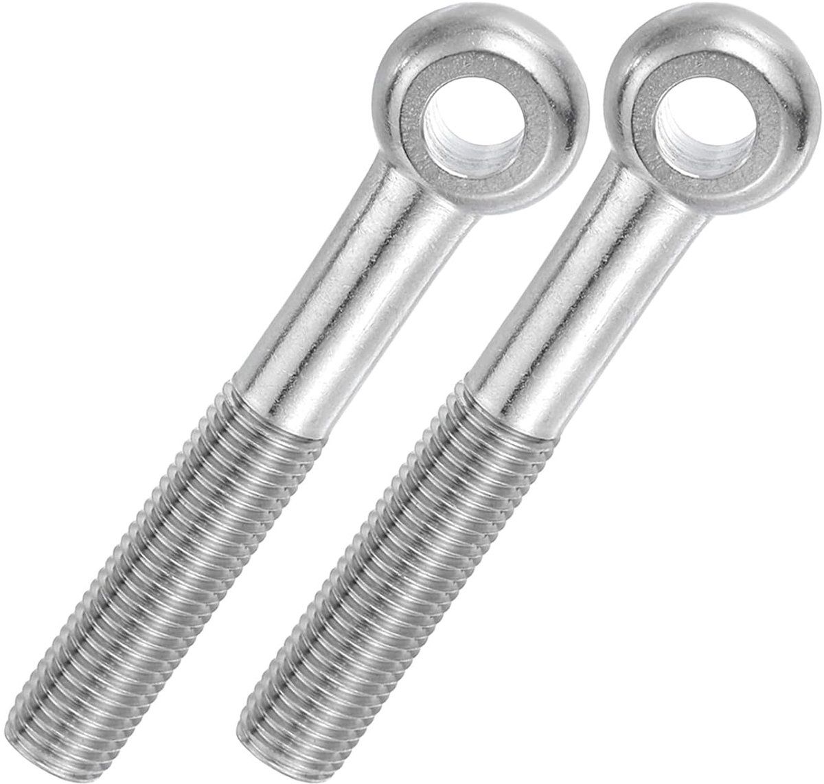 Oogbouten met schouder M16 x 110 mm, roestvrij staal 304, metrische schroefdraad, halve tandvervanging, visoog, schuifgat, meeneemer, metalen bevestigingen, zilverkleurig