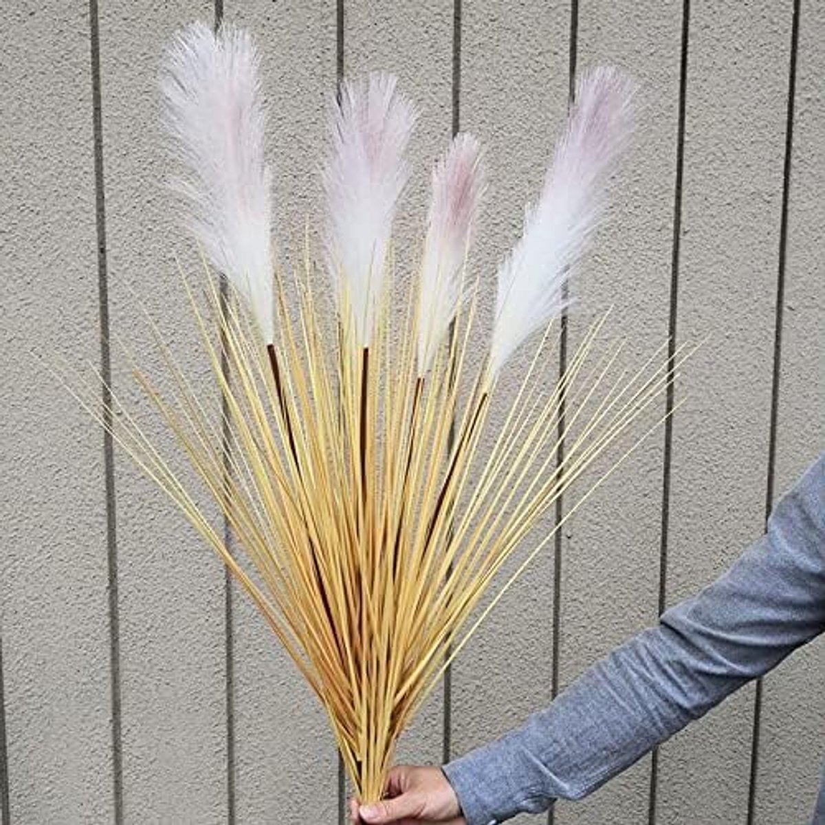 Palmboom 90 cm 5vork groot kunstriet gras planten plastic wit bruiloft bloem doe-het-zelf materiaal kantoor woondecoratie accessoires nep planten (kleur: grijs)