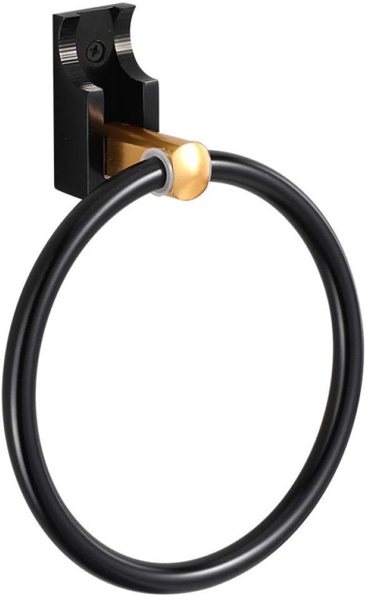 Handdoekhouder Badkamer, European Style Badkamer handdoek Rack, Black Space Aluminium Opvouwbare Handdoekring Nordic Handdoekrek Decoratieve Handdoekring Badkamer Plank-A