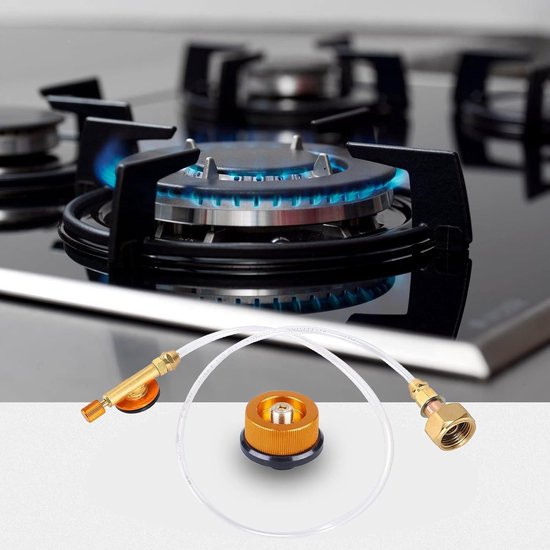 Set van 2 gaspatronenadapters voor campingfornuis, navulverpakking met propaan, buitengebruik, ventiel — afbeelding 3