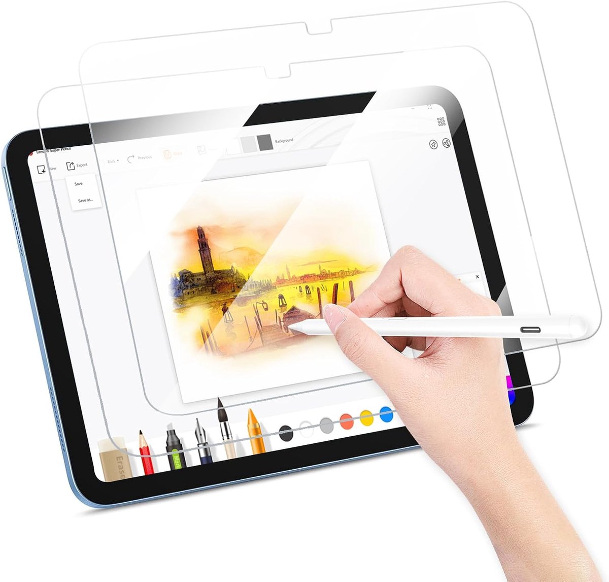 2 stuks beschermfolie voor iPad 10e generatie 2022 10,9 inch, 9H pantserglasfolie beschermglas, displayfolie compatibel met Apple Pencil, transparant veiligheidsglas met model A2696/A2757/A2777