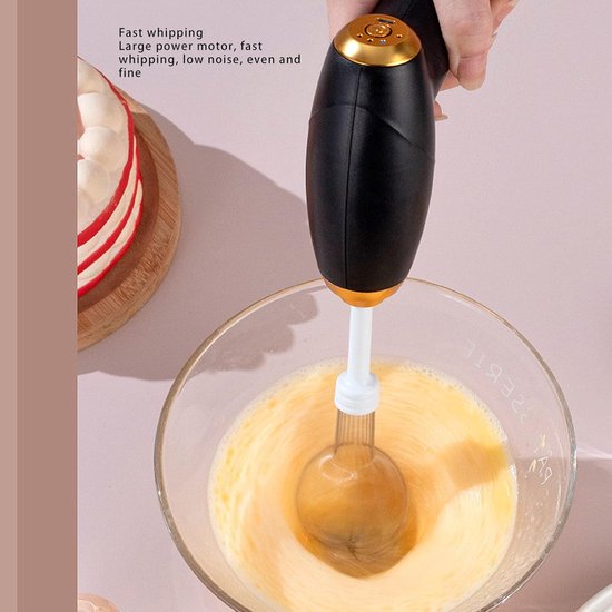 Draadloze Handmixer - Elektrische Garde - Mengen en Bakken - USB Oplaadbaar - 17D x 13B x 5H cm - Wit — afbeelding 5