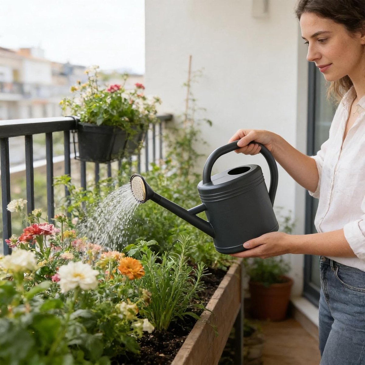 Plant Gieter - Water Gieter - Planten Water Geven - Afneembare Lange Tuit - 3L Inhoud - Grijs