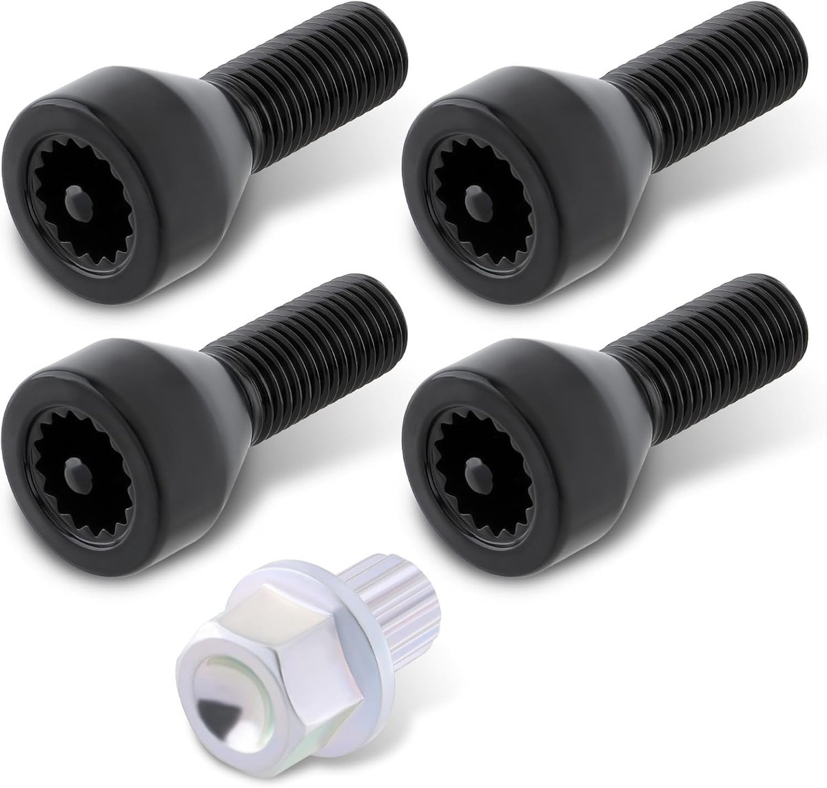 veiligheidswielbouten, moeren, set M12 x 1,5, vervanging voor 1/3/5/6 serie E88, E60, E90, auto-accessoires onderdeel# 36136786419 36131180882 36136764057