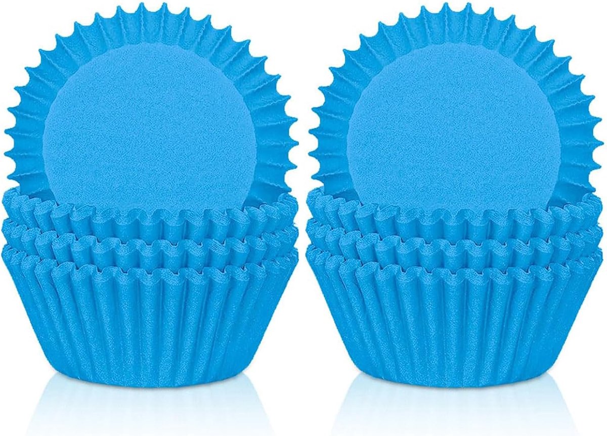 200 stuks mini blauwe cupcake-hoesjes, papieren muffincakewikkels dozen bakbekers desserthouder cupcake-voeringen voor Valentijnsdag, bruiloft, verjaardagsfeest, Union Jack, feesttaartdecoratie