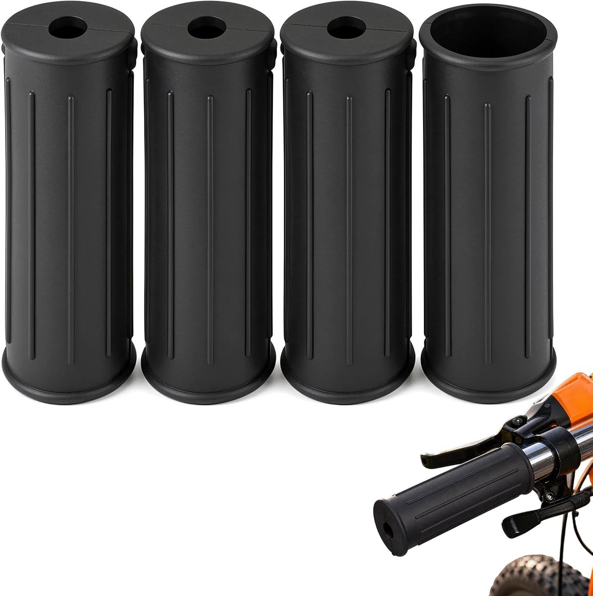 Zwart, 4 Stuks, 100 x 30 mm | Kruiwagen Antislip Handvat Cover, Geschikt voor Fiets, Rolstoel, Motorfiets, Wagen, Gemakkelijk Transport