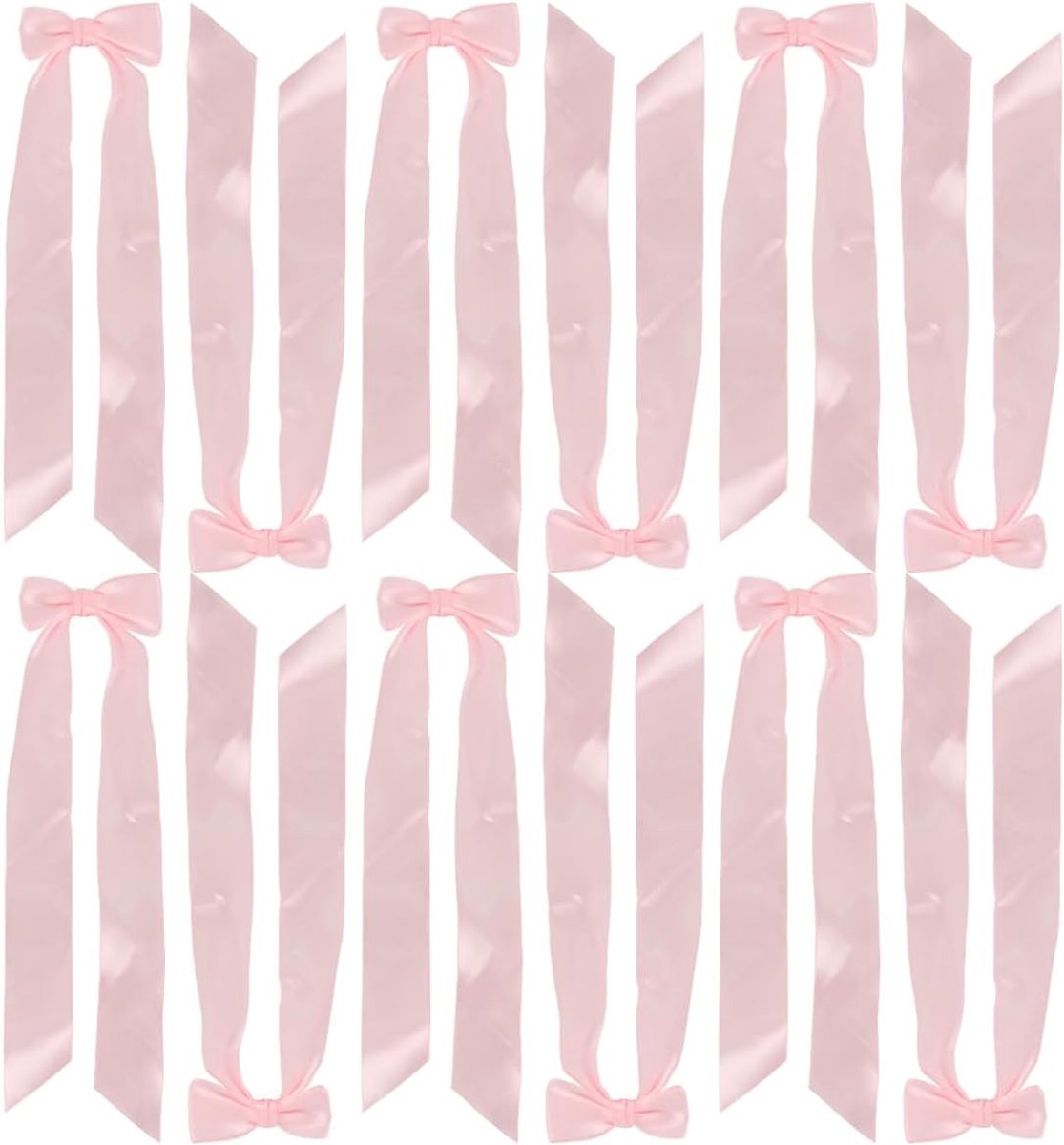 12 stuks roze kaarsenhouders - met decoratieve strikken voor tafeldecoraties, lintcadeaudecoratie en levendige evenementen