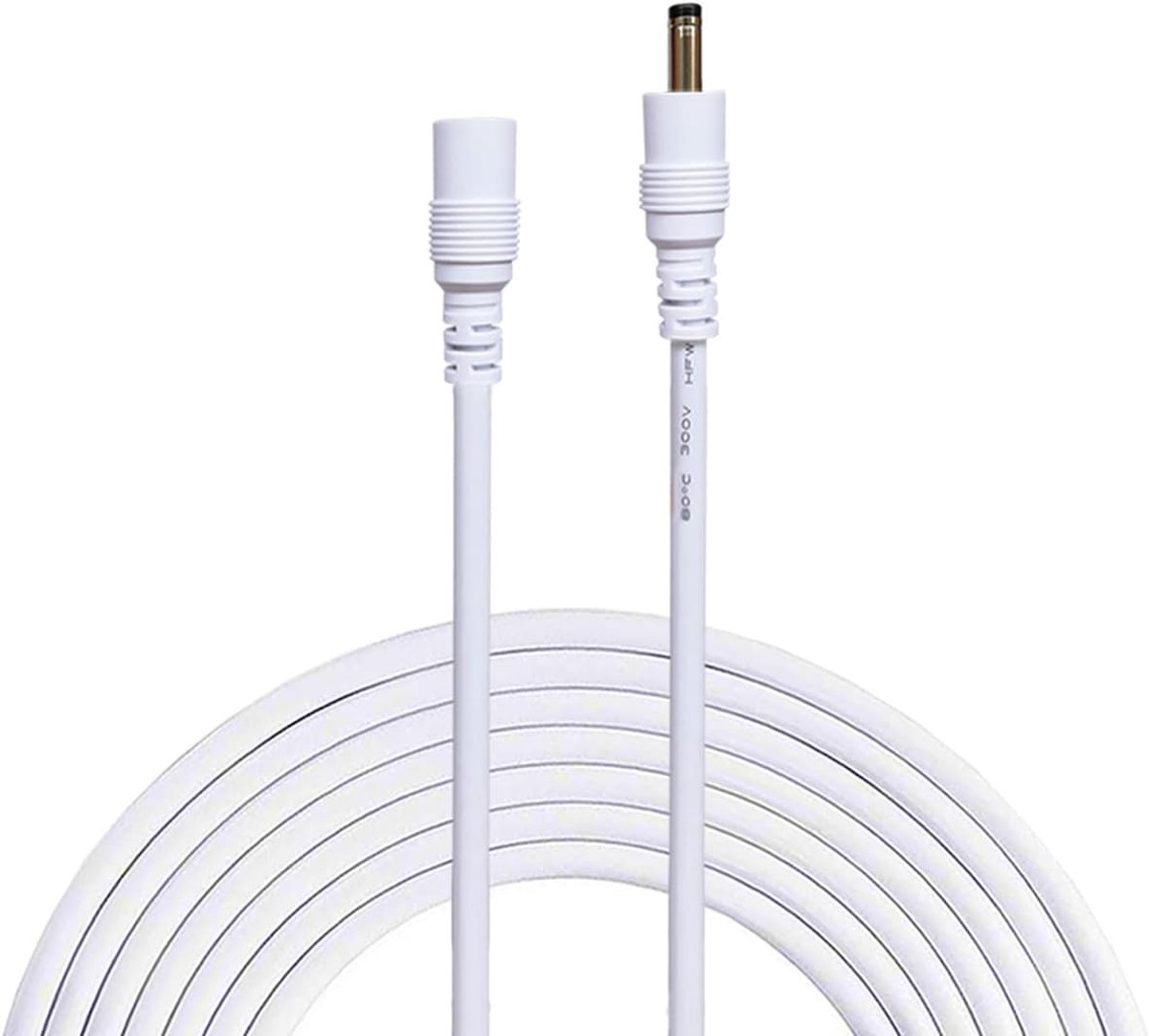 Verlengkabel 3,5 mm x 1,35 mm Man naar Vrouwelijke DC Aansluitkabel DC Connector Kabel Verdeler Holle Stekker Aansluiting Voor Energie-adapter Draadloze IP-Camera - 3m/9,84ft Wit