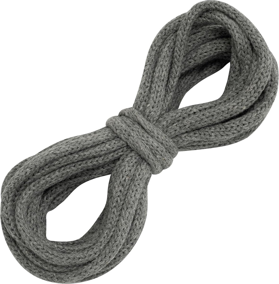 - C67839 - Decoratief koord gevlochten 5 m x 6 mm - van katoen - kleur grijs