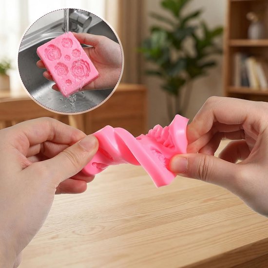 3 stuks siliconen vormen bloemen 3D bloem siliconen vorm roos bloem fondant siliconen vorm bloemen kaarsen vormen siliconen bloemen bloemvormen voor zeep kaars taart DIY decoratie — afbeelding 5