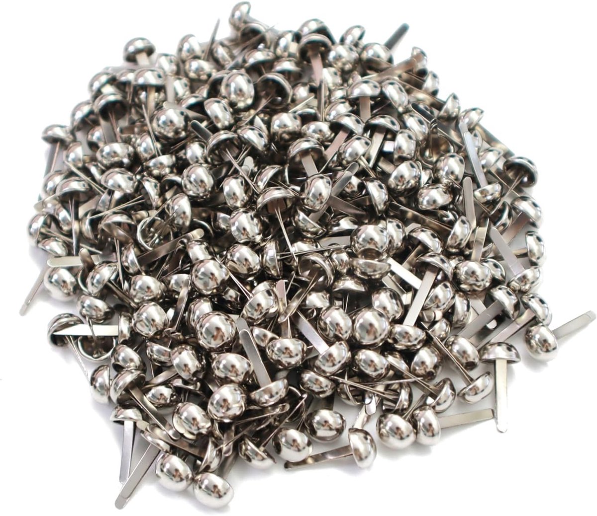 250 stuks Parijse clips, 8 x 17 mm, mini-brads voor creatieve vrije tijd, handwerk, kunstbenodigdheden en schoolbenodigdheden om te knutselen (zilver)