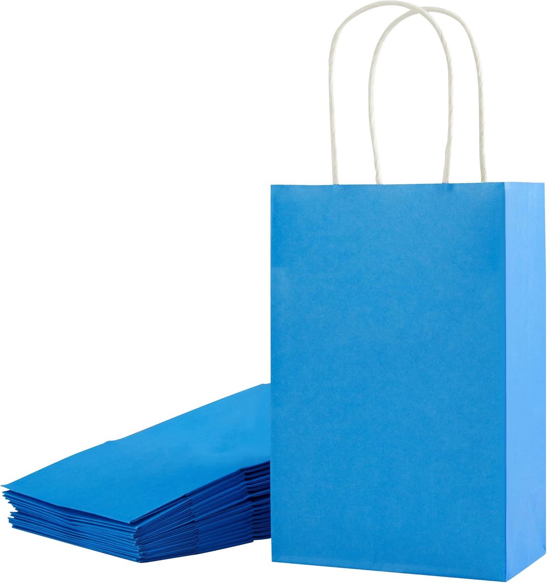 Cadeautassen 24 Pack Blauw - 8 Inch met Handvatten - Milieuvriendelijk - Perfect voor Feestjes - SnelShoppen
