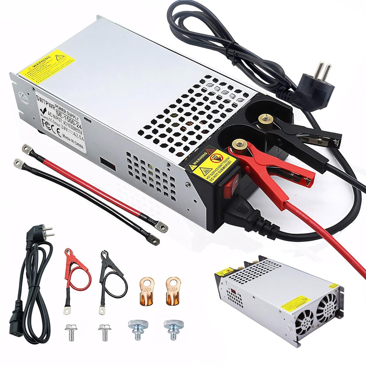 Schakelvoeding DC 24V 62A 1500W, AC 220V/230V naar DC 24V LED transformator, schakeltransformator, adapter voor LED-strips, lichten, 3D-printer, CCTV