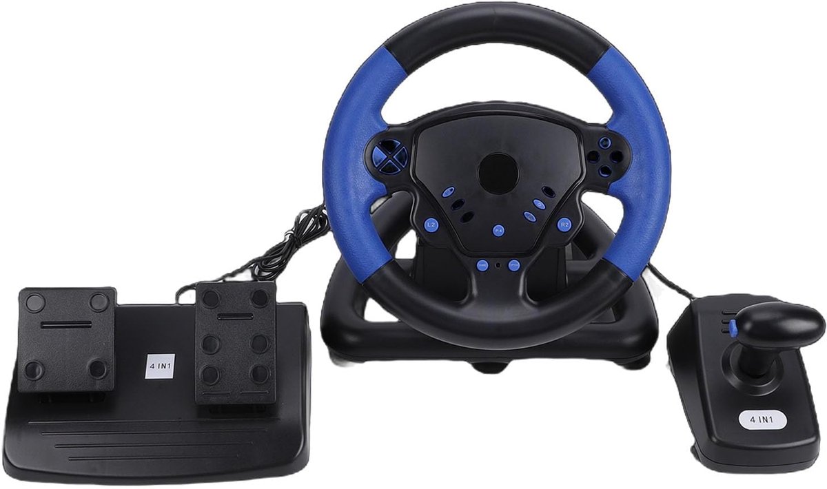 Racestuur, Dual Motor Force Feedback-gamingstuur met Gebruiksvriendelijke Bediening, Realistisch Rijgevoel, Multi-platformcompatibiliteit voor Pc, IOS-apparaten