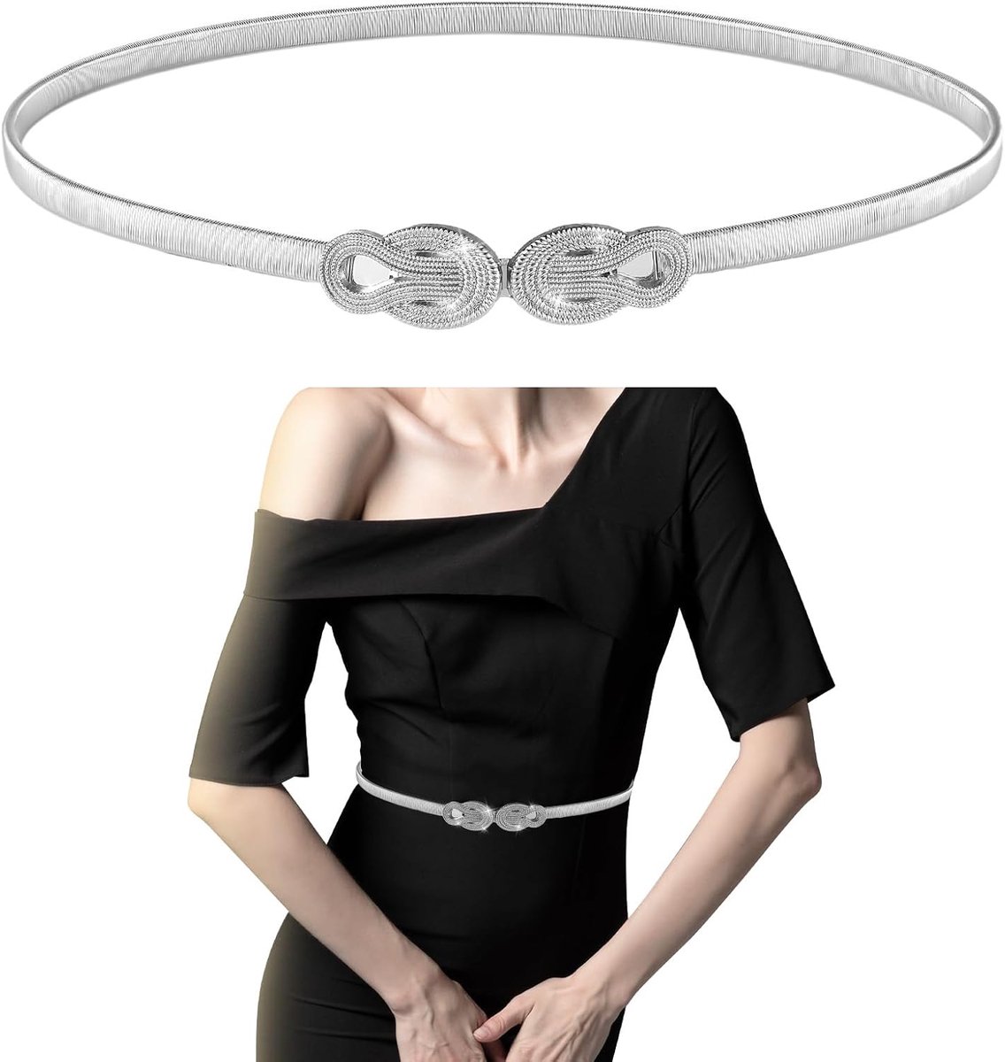 Riemen Voor Vrouwen, Elastische Gouden Ketting Riem Voor Jurken Skinny Dunne Tailleband Dames Jurk Taille Band
