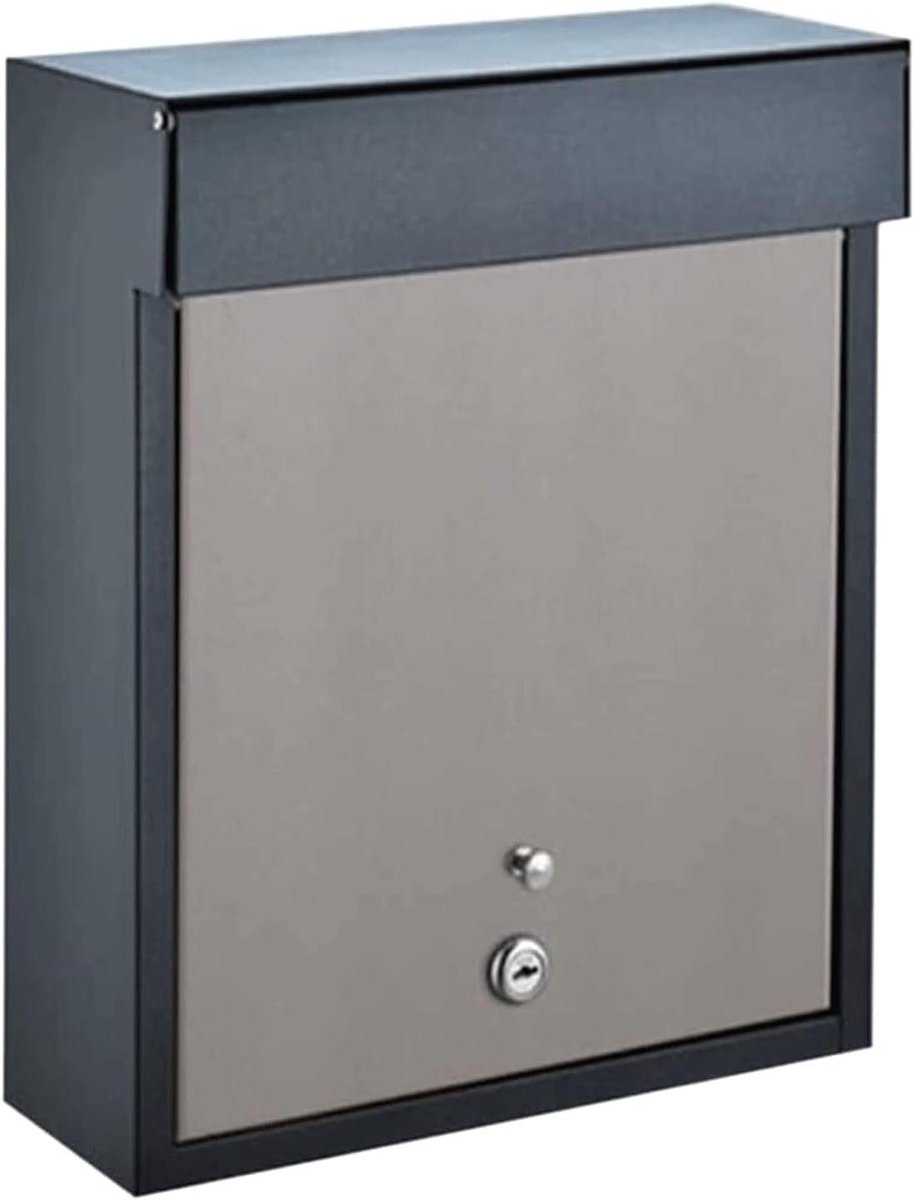 Brievenbus Buiten - Wandbrievenbus Pakketbox - Post Ontvangen - Afsluitbaar met 2 Sleutels - 30x13x36.5cm - Lichtgrijs