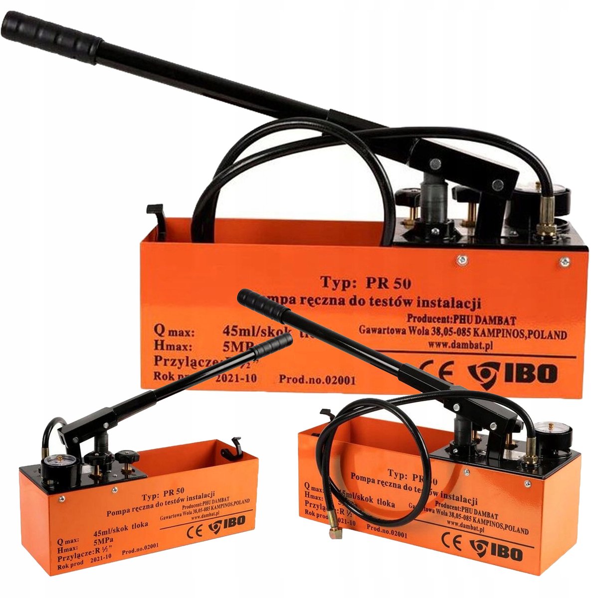 IBO PR-50 handmatige Druktestpomp voor Installaties