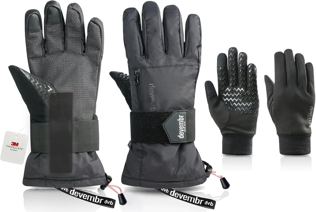 Snowboardhandschoenen S - Waterdicht - Verwijderbare voeringen - Pols- en handbescherming - ShopVlot