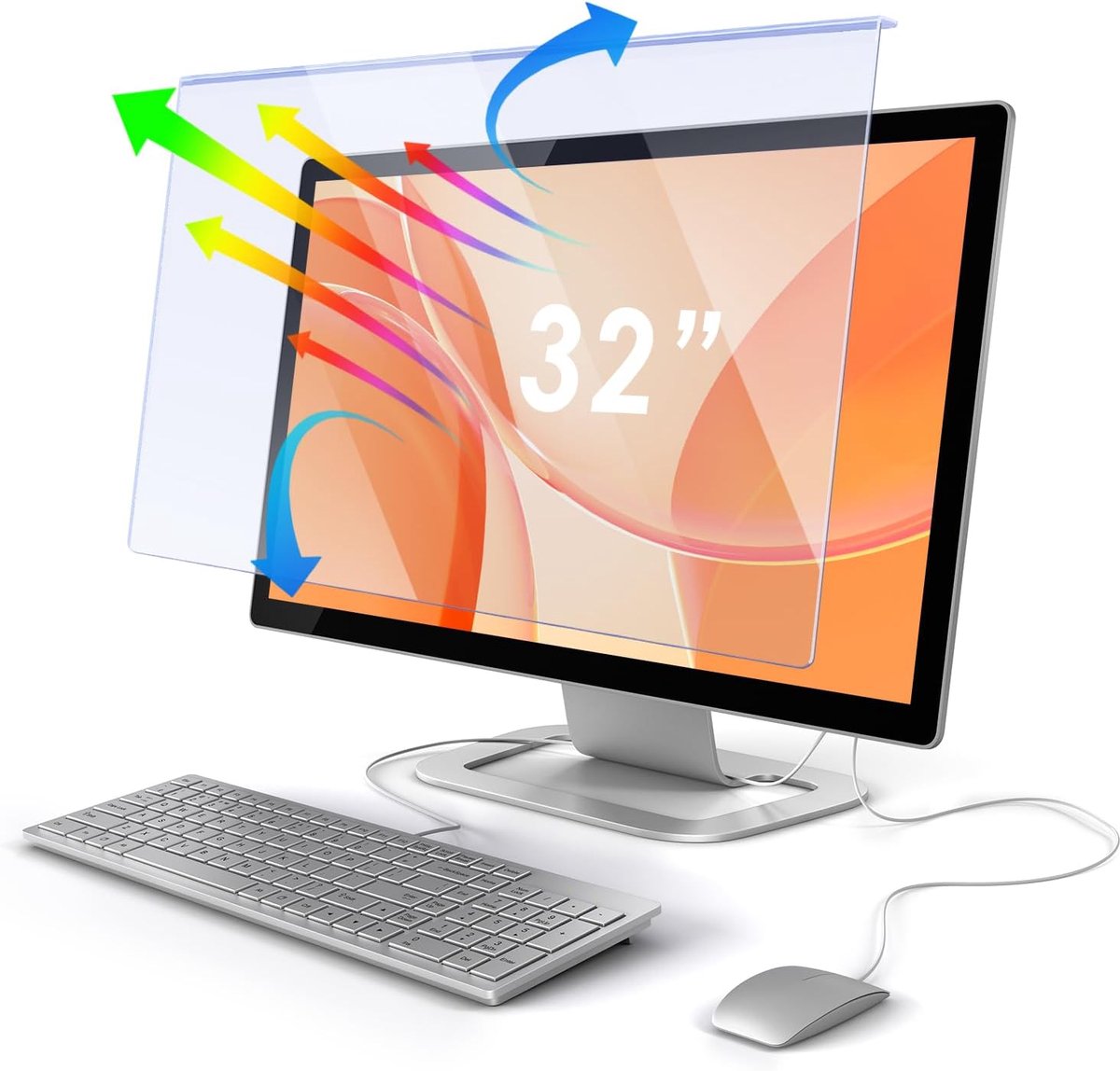 Screenprotector 32 Inch - Blauwe lichtfilter - Glansvrij - Oogbescherming voor comfortabel werken - ShopVlot