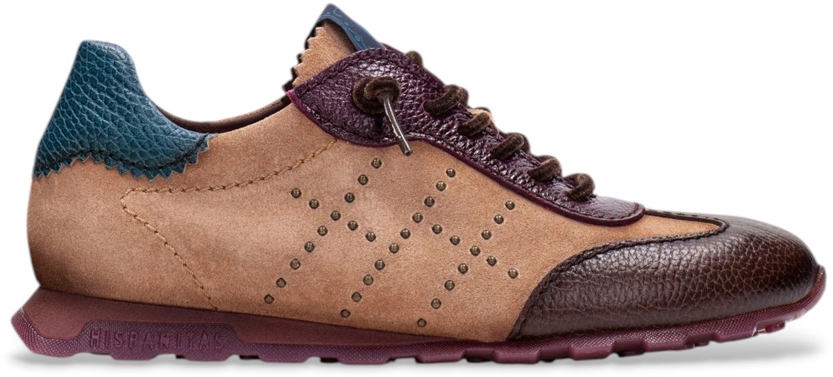 Hispanitas Bruine Zinnia leren sneakers
