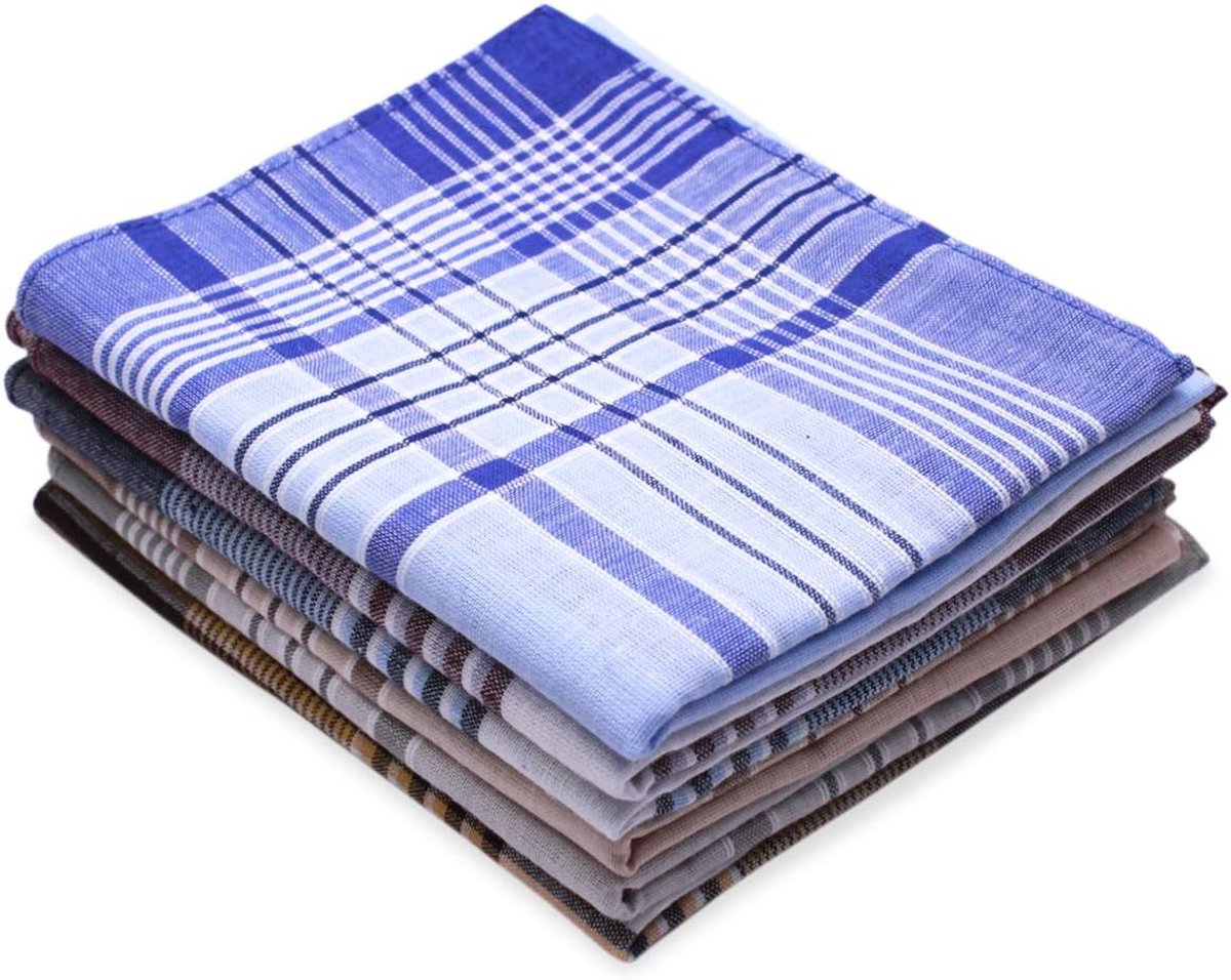 Herenzakdoeken set van 6 - 40 x 40 cm - 100% katoen - duurzaam en stijlvol - ShopVlot