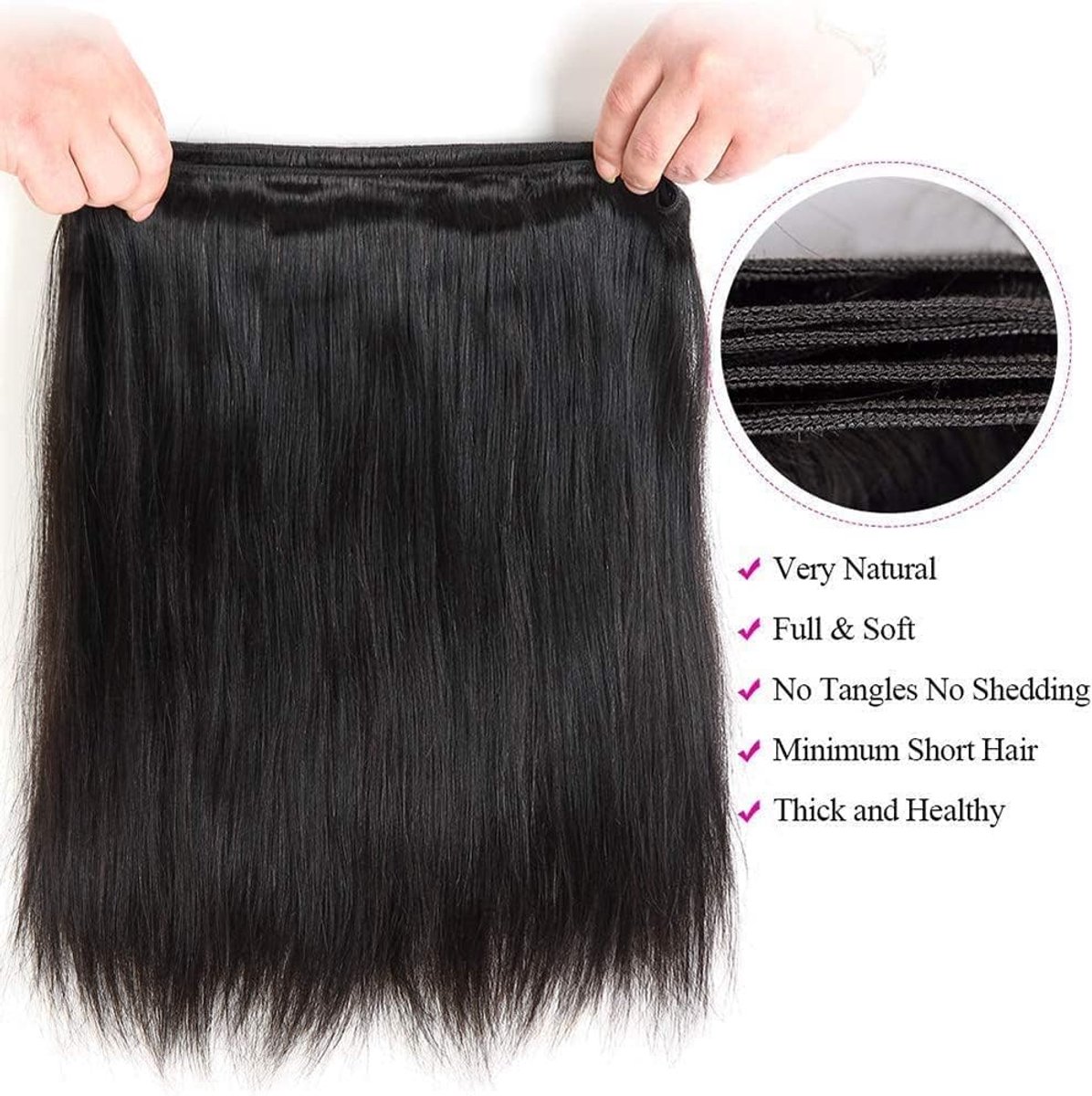 Haarbundel 12 Inch - Braziliaans recht - 100% onbewerkte mensenhaar - Natuurlijk en vol - ShopVlot