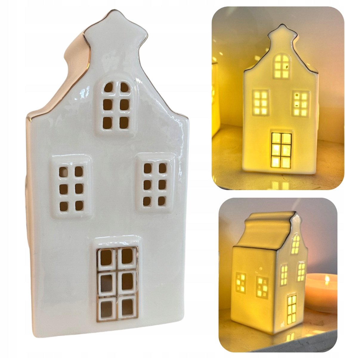 Keramiek Huisje met LED Verlichting - Sfeervolle Decoratie